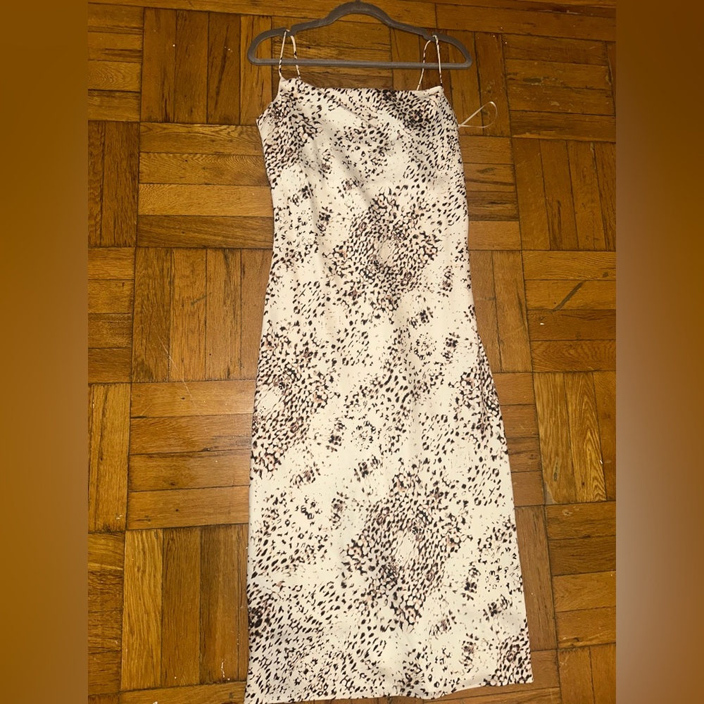 EXPRESS RACHEL ZOE Printed Satin Cowl Midi Slip Dress Size XS